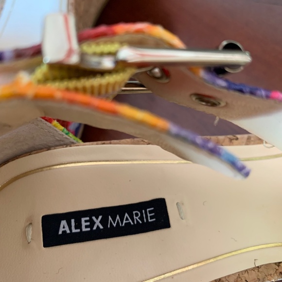 Colorful Cork Wedge Sandals - Picture 3 of 4